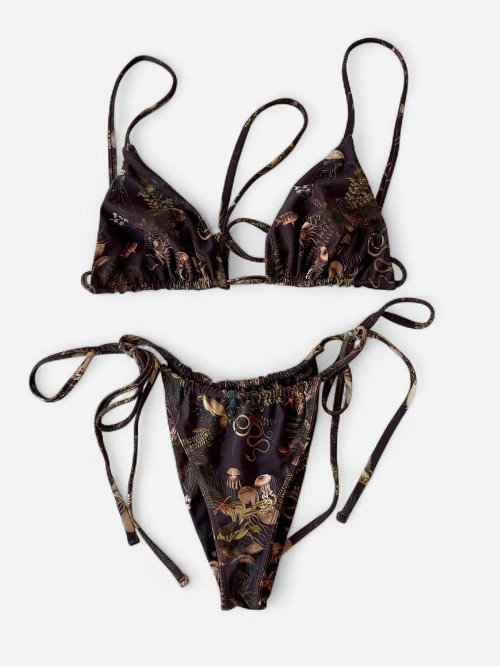 Mikoh Triangle Bikini Set - Deep Plum Midnight Reef